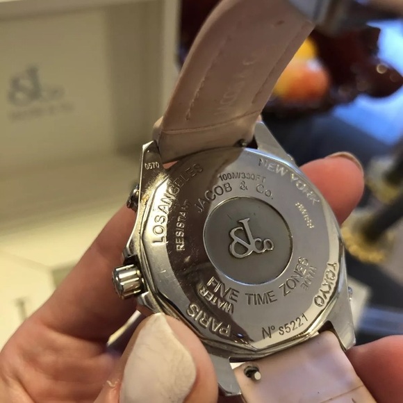 JACOB & CO 5 TIME ZONES WATCH WITH ORIGINAL FACTORY DIAMONDS - Picture 8 of 10